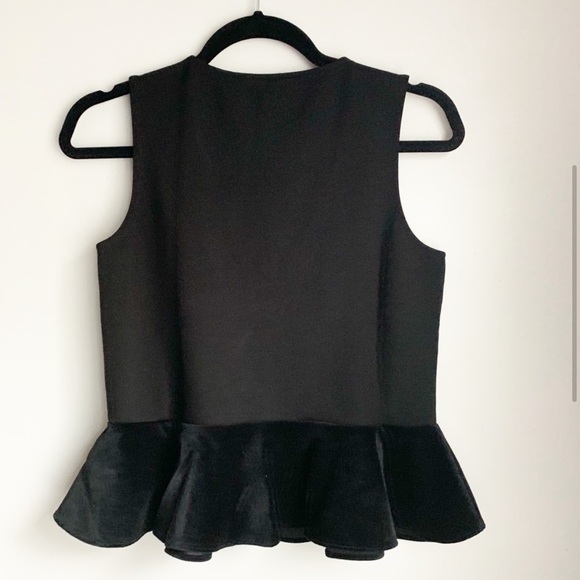 J. Crew-  Black Peplum Blouse - Size Extra Small - Picture 4 of 8